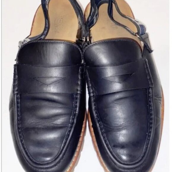 Fendi Men\'s Black Slingback Strap Loafers main image 4